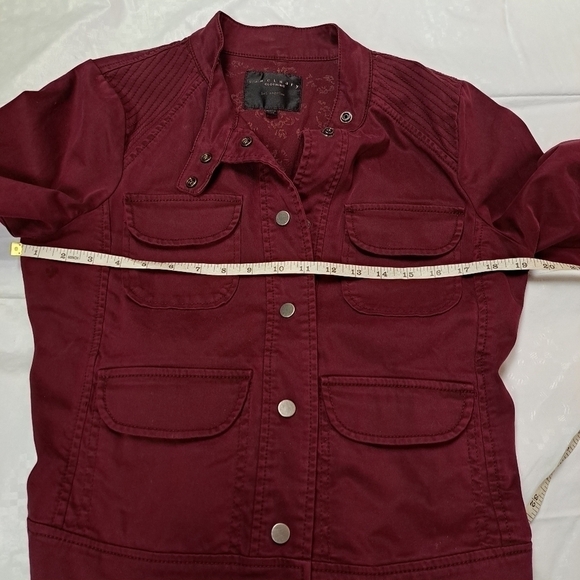 ANTHROPOLOGIE Sanctuary Military Moto Field Jacket Burgundy - Picture 10 of 15